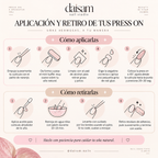 Guía Daisam de aplicación y retiro de uñas press-on