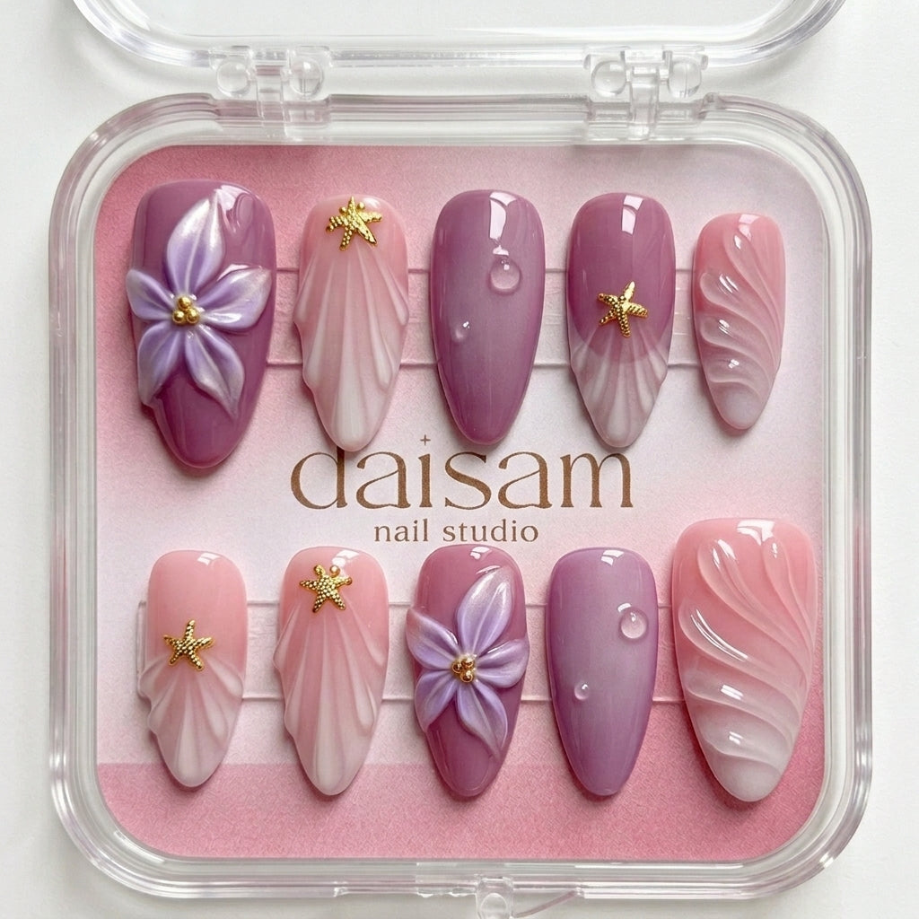 Lilac Tide press-on nails set Daisam