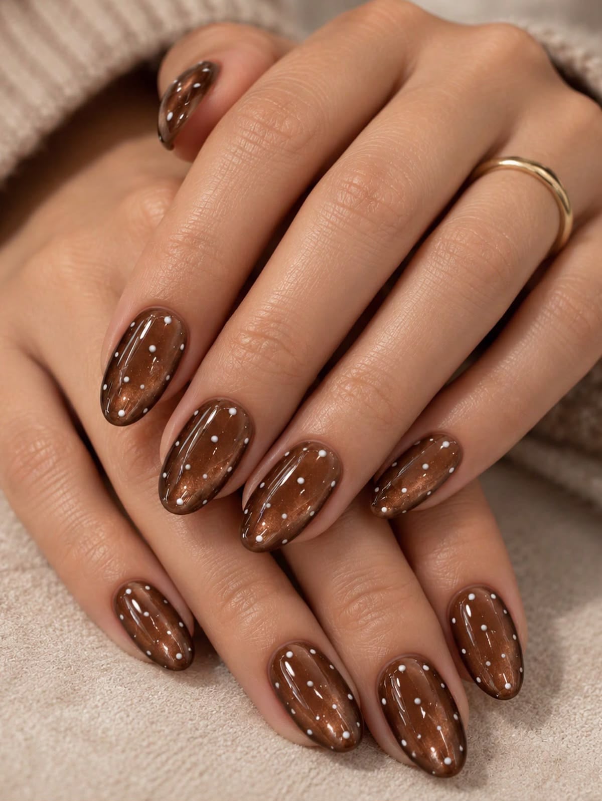 Mocha Sparkle en las manos